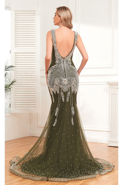 High Couture NR2341 Fitted Long Formal Evening Dress
