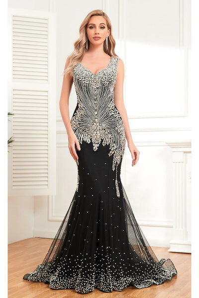 Formal Dresses Fitted Long Formal Evening Dress Black
