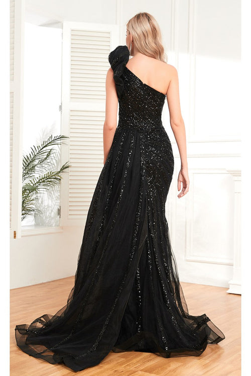 High Couture NR2342 Beaded Sequin Long Formal Evening Slit Dress
