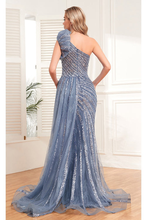 High Couture NR2342 Beaded Sequin Long Formal Evening Slit Dress