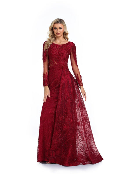 High Couture NR6302 Long Beaded Formal Evening Overskirt Dress