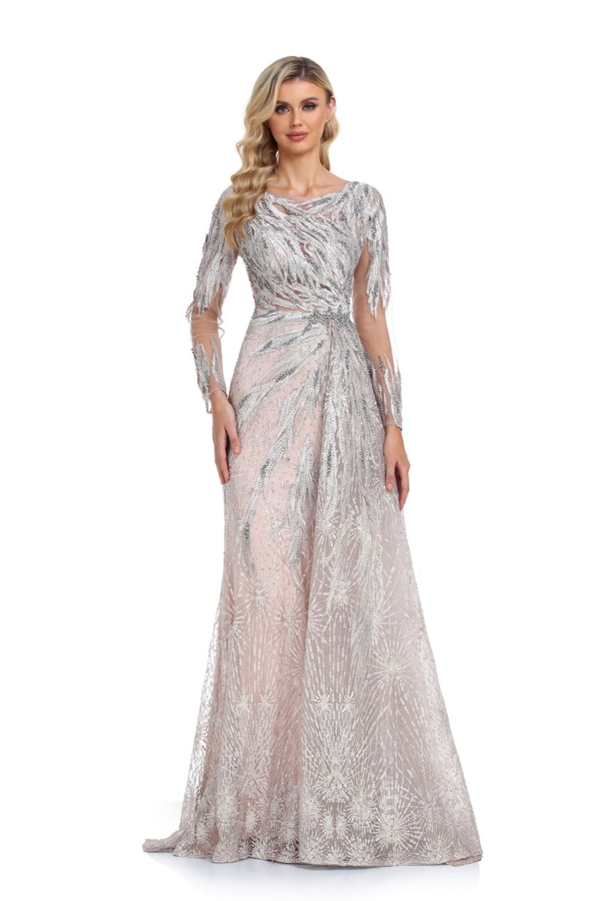 Formal Dresses Long Beaded Formal Evening Overskit Dress Rose