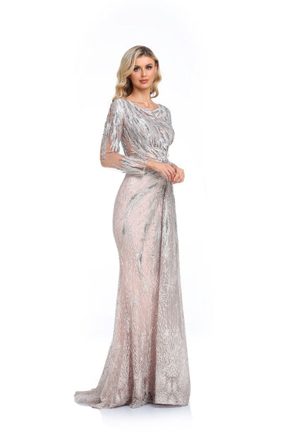 High Couture NR6302 Long Beaded Formal Evening Overskirt Dress