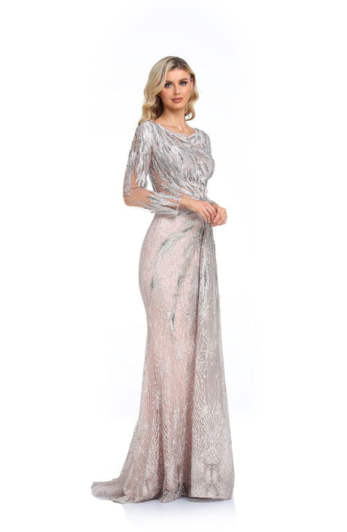 High Couture NR6302 Long Beaded Formal Evening Overskirt Dress