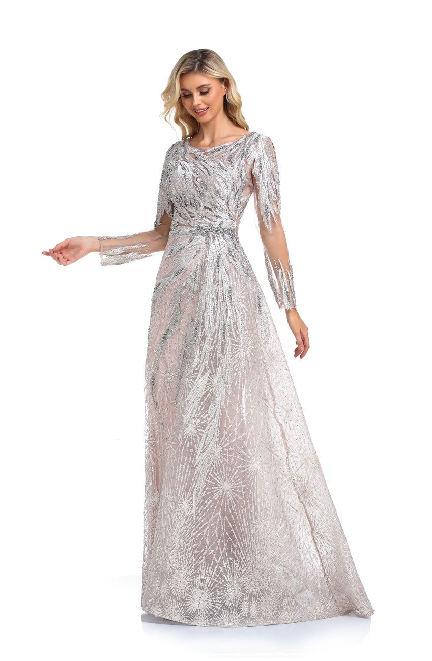 High Couture NR6302 Long Beaded Formal Evening Overskirt Dress