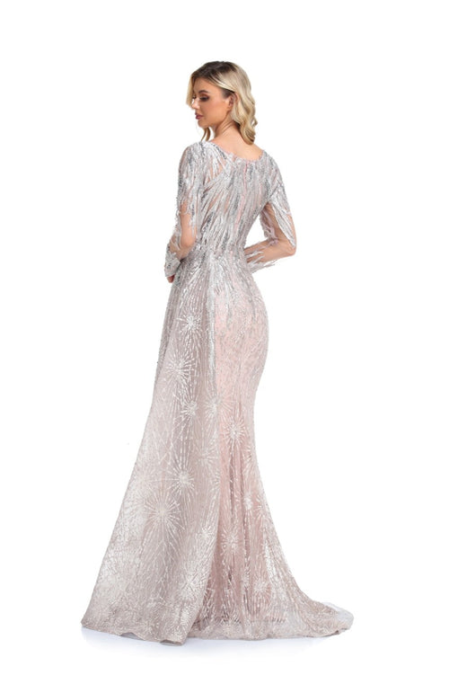 High Couture NR6302 Long Beaded Formal Evening Overskirt Dress