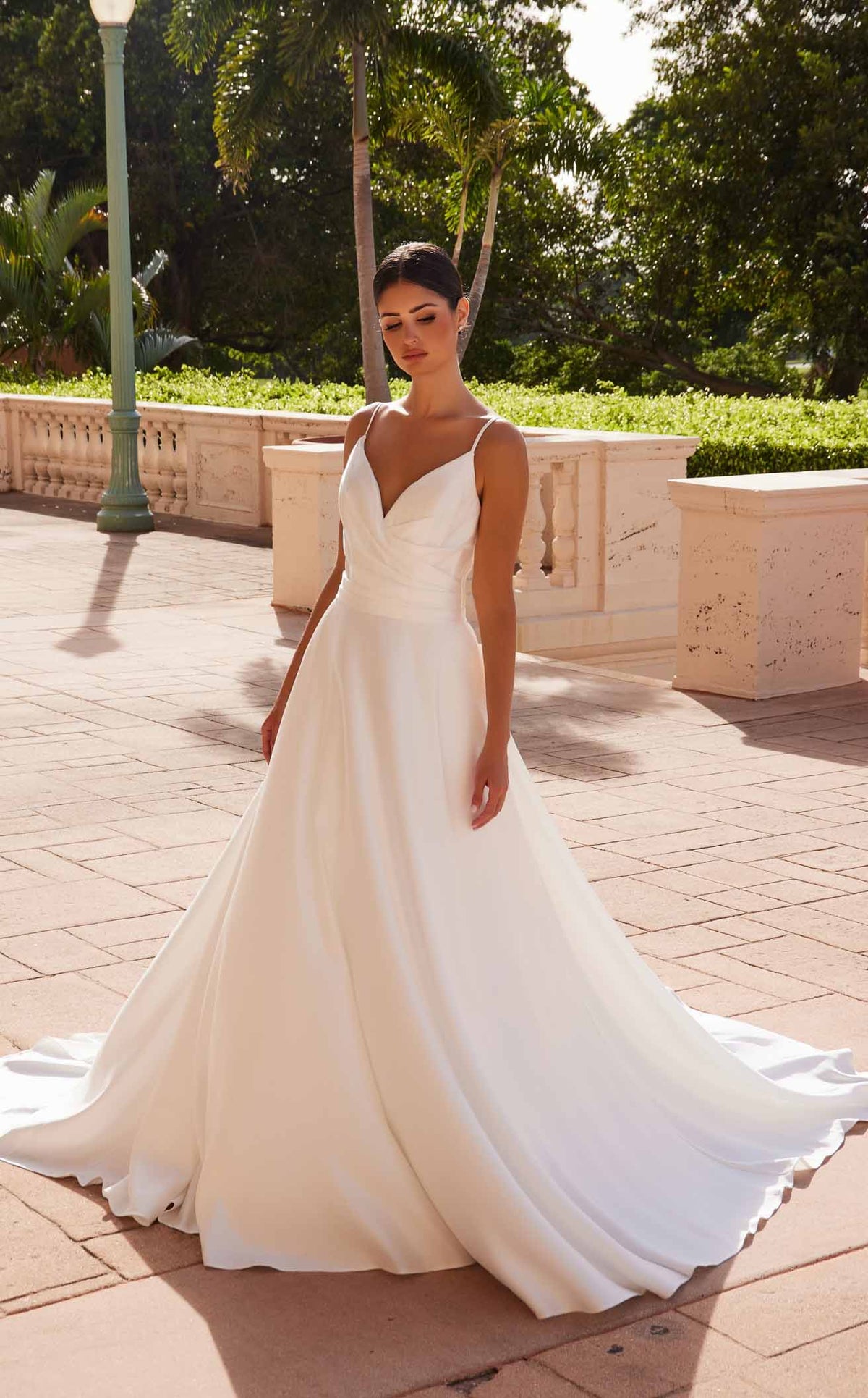 Nox Anabel JE1015 Strapless Satin Fitted Long Wedding Dress