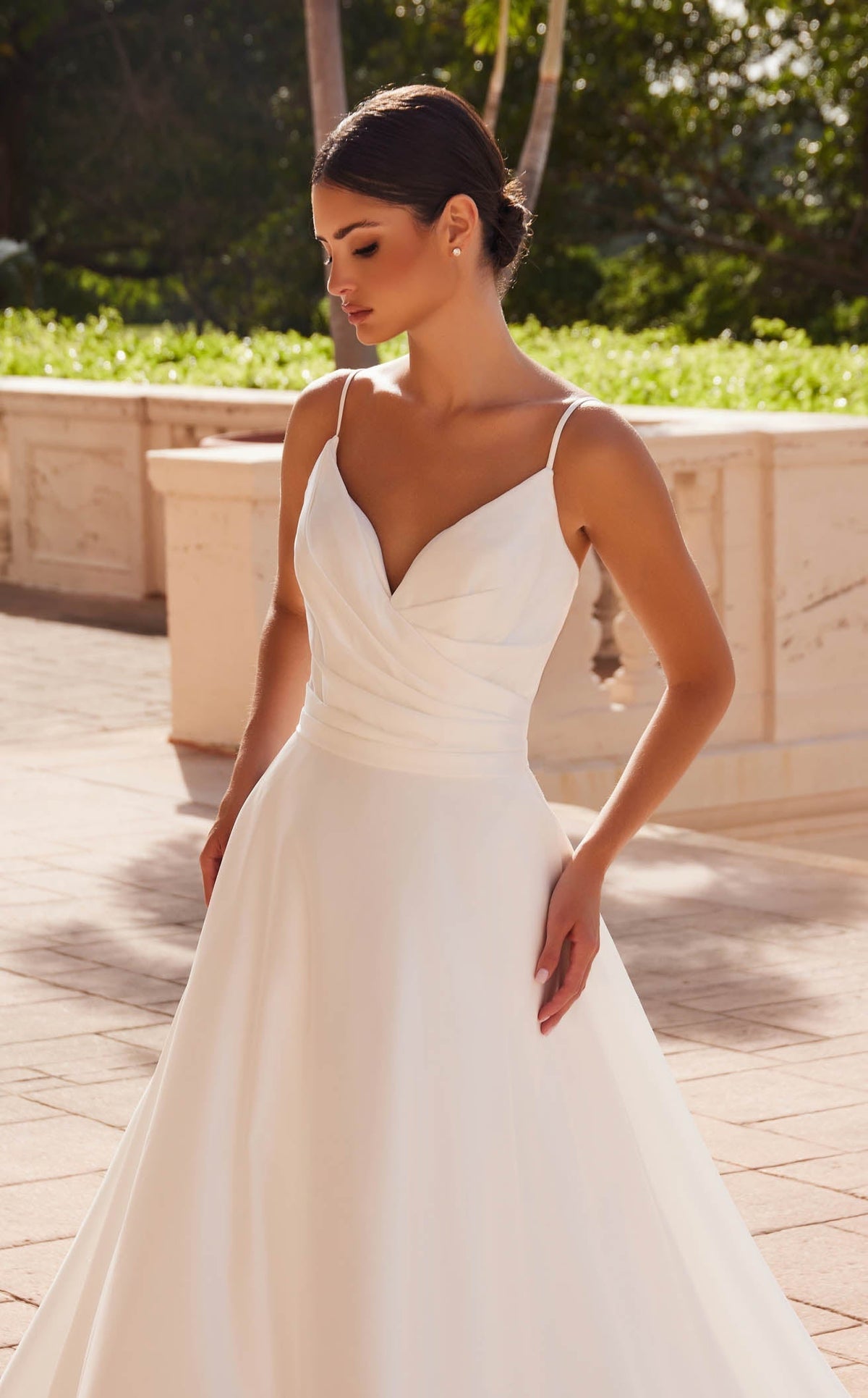 Nox Anabel JE1015 Strapless Satin Fitted Long Wedding Dress