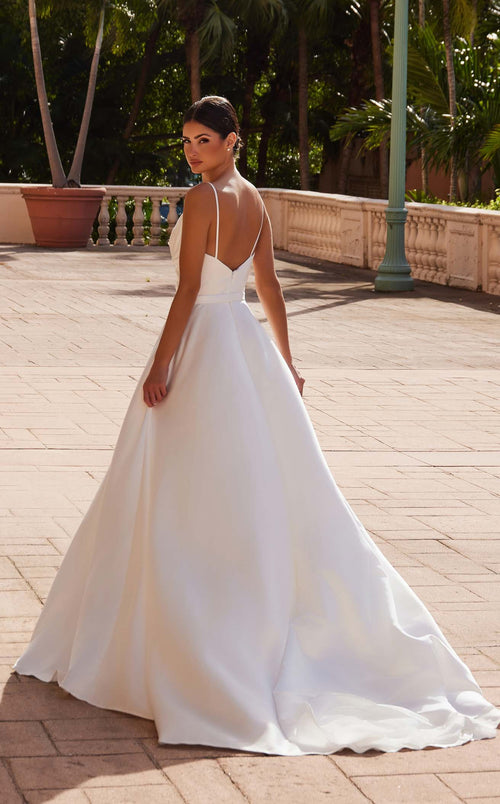 Nox Anabel JE1015 Strapless Satin Fitted Long Wedding Dress