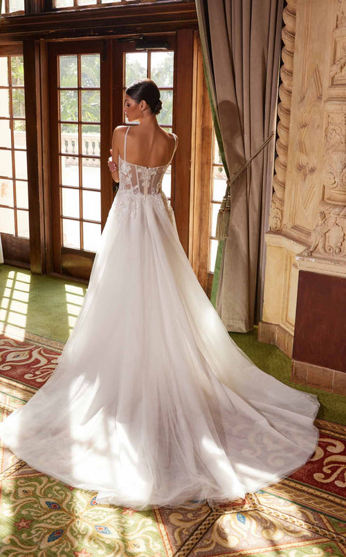 Nox Anabel JE1021 V-Neck Applique A-Line Long Wedding Dress