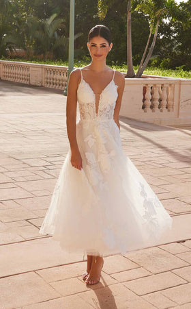 Nox Anabel JE1027CL Sleeveless Tulle A-Line Knee Length Cocktail Dress