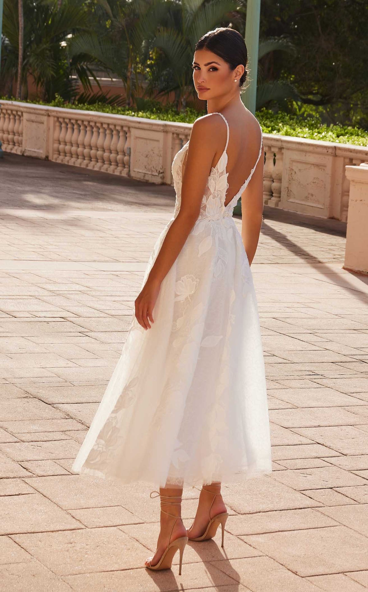 Nox Anabel JE1027CL Sleeveless Tulle A-Line Knee Length Cocktail Dress