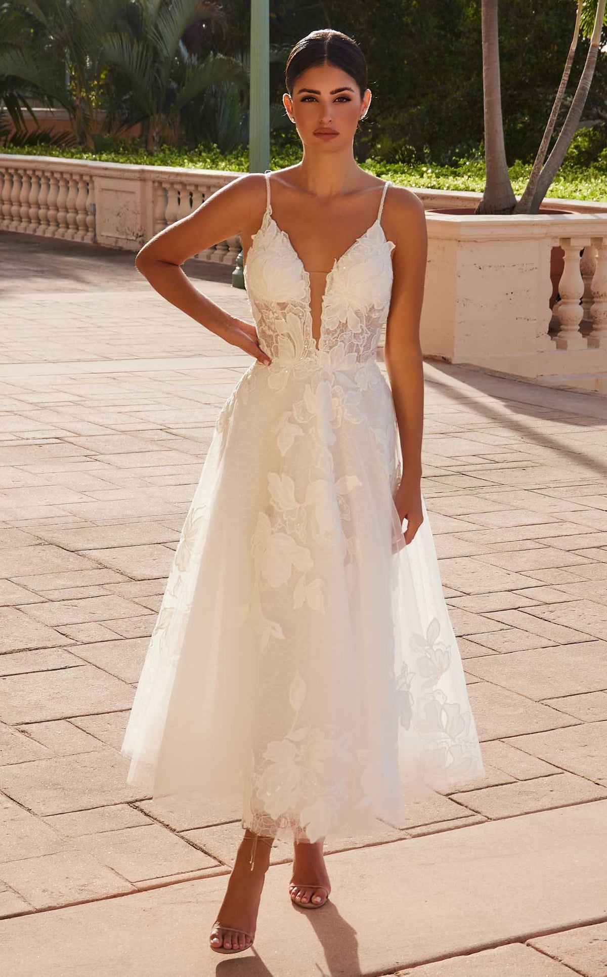 Nox Anabel JE1027CL Sleeveless Tulle A-Line Knee Length Cocktail Dress