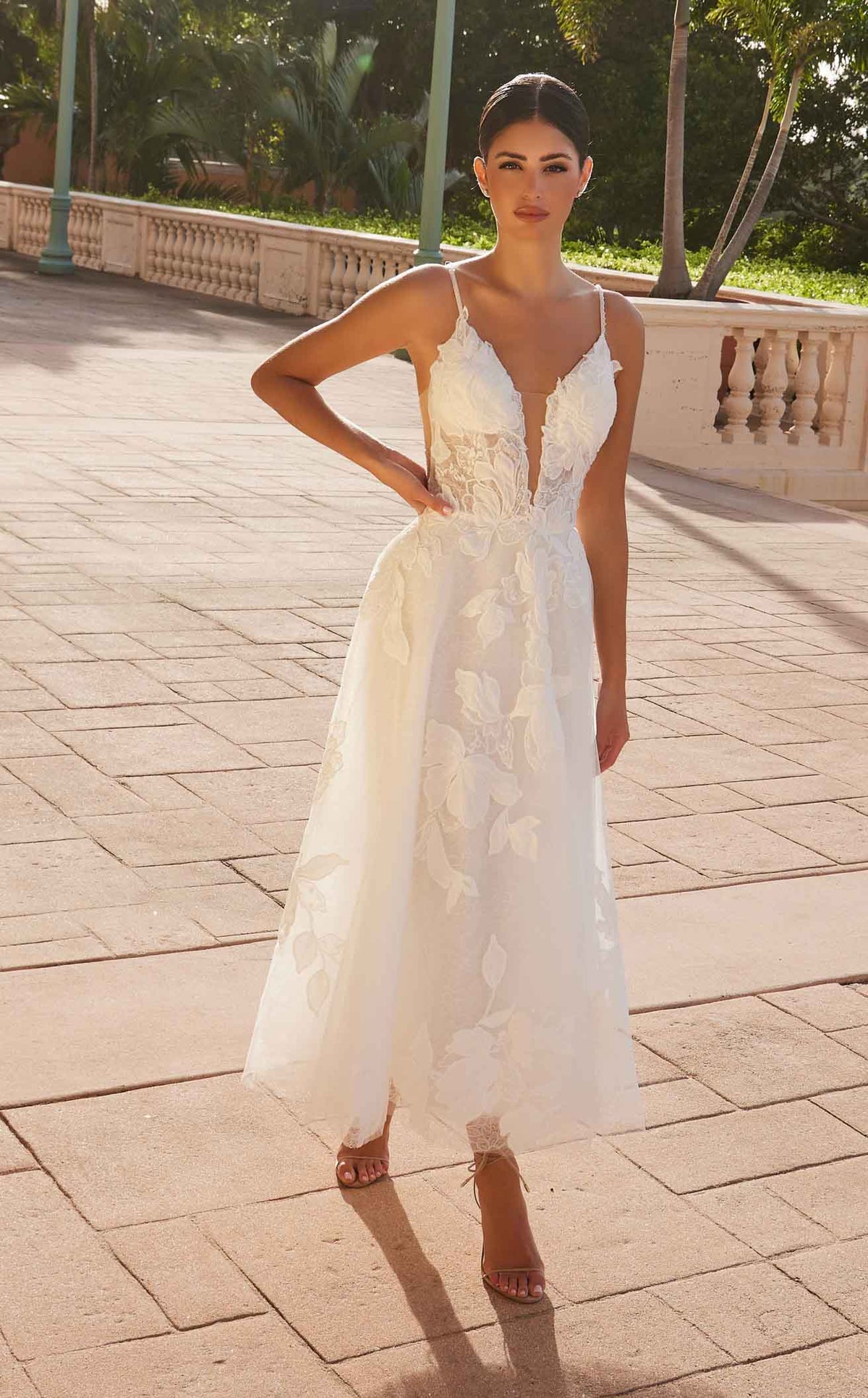 Nox Anabel JE1027CL Sleeveless Tulle A-Line Knee Length Cocktail Dress