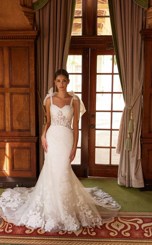 Nox Anabel JW1033L Sweetheart Tulle Mermaid Long Wedding Dress