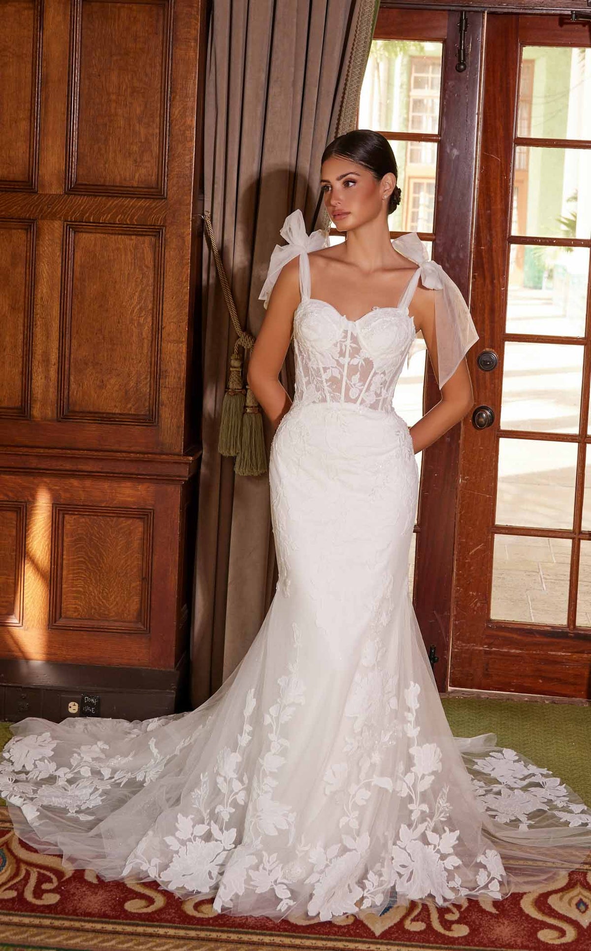 Nox Anabel JW1033L Sweetheart Tulle Mermaid Long Wedding Dress