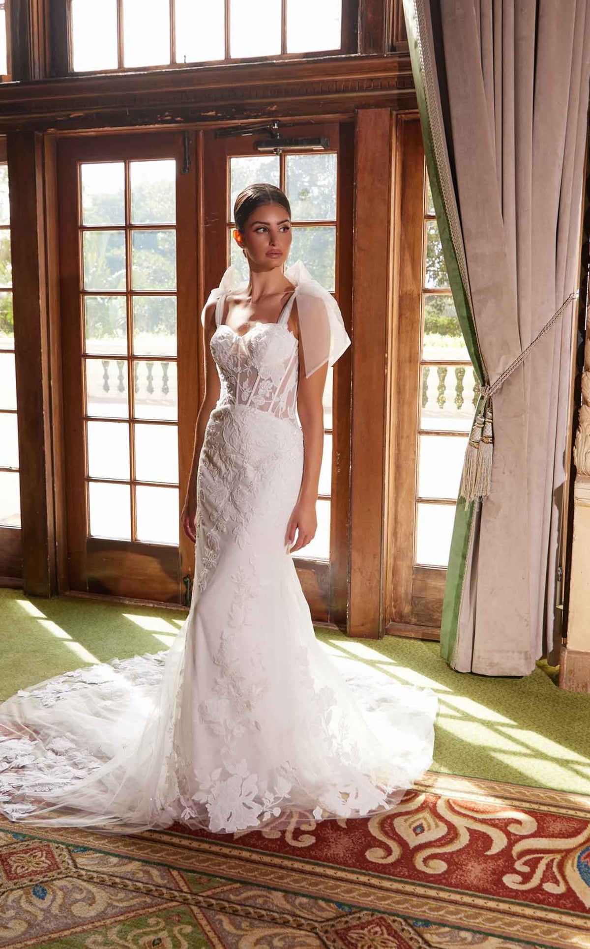 Nox Anabel JW1033L Sweetheart Tulle Mermaid Long Wedding Dress