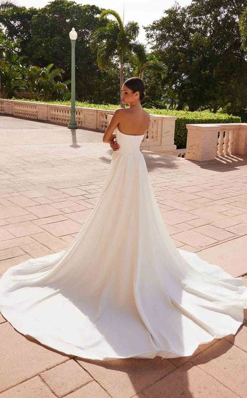 Nox Anabel JW1035CL Sleeveless Satin Column Midi Wedding Dress