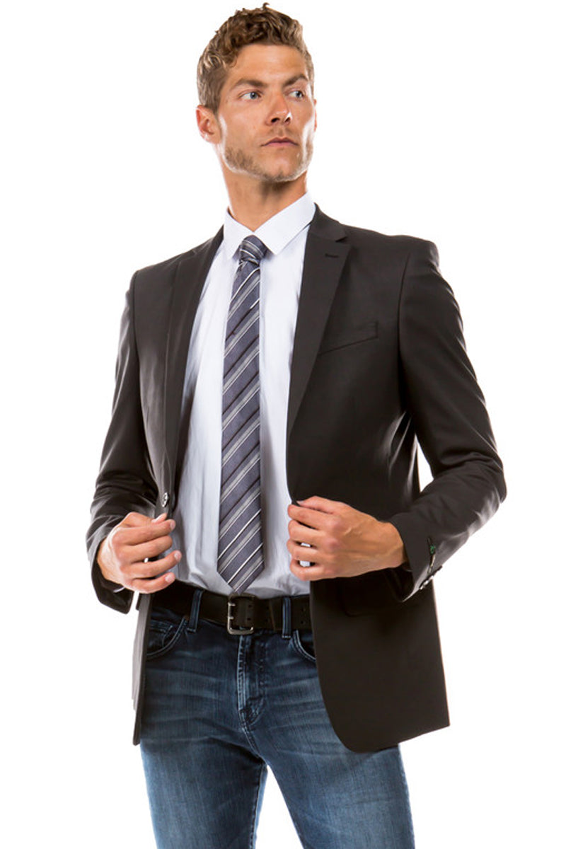 Chaqueta de traje de diseñador para hombre en gris carbón