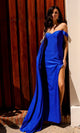 Nox Anabel P1399: Chic Draped-Sleeve Glitter Prom Dress