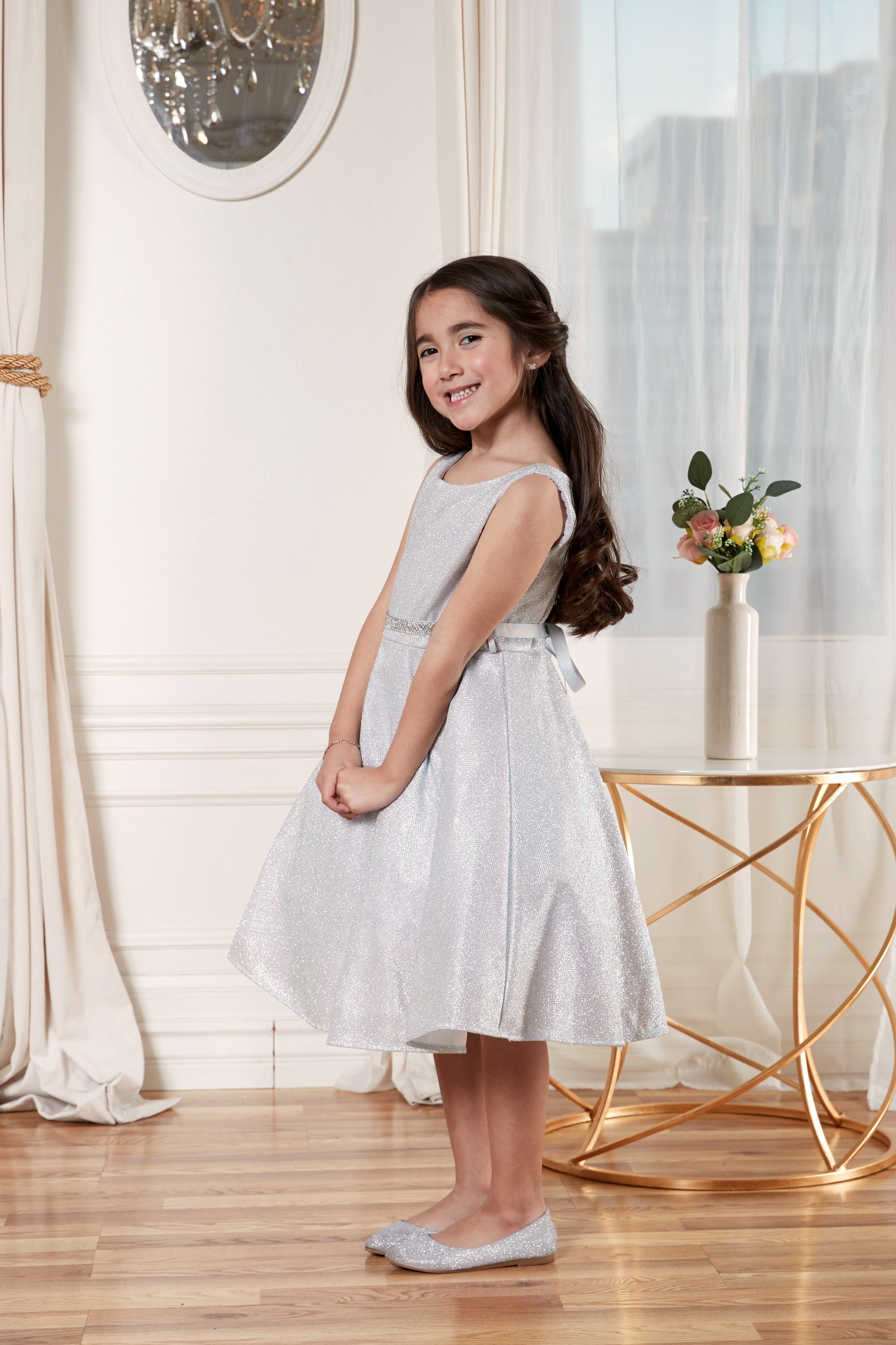 Calla D817 Glitter Sleeveless Short Dress