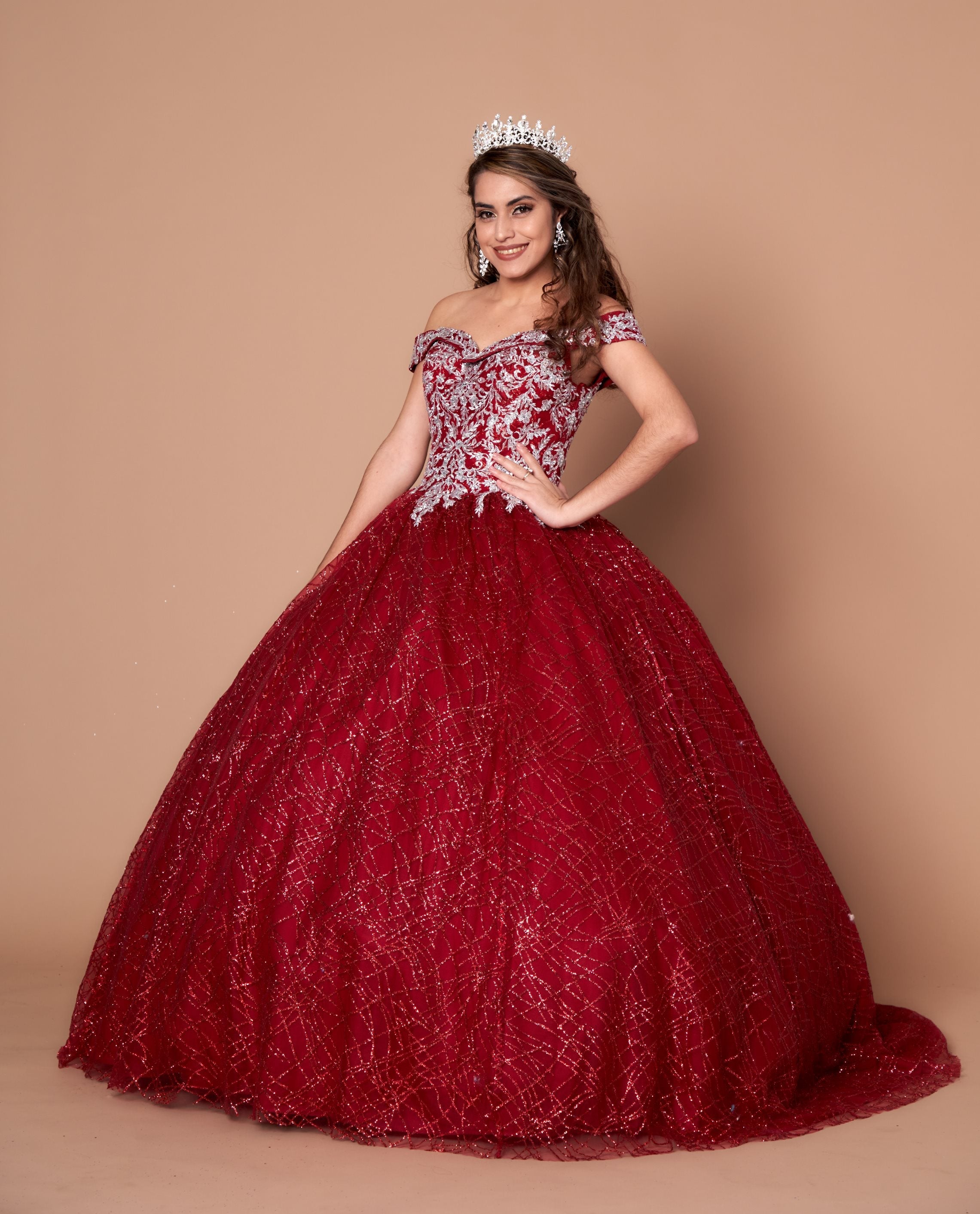 Calla WB20509 Glitter Print Off-Shoulder Ball Gown
