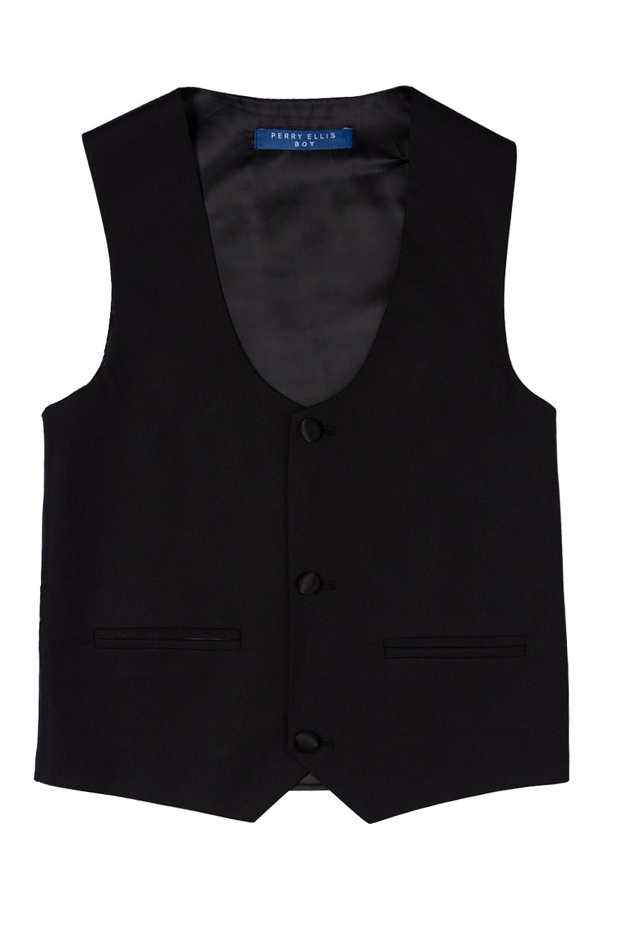 Conjunto de esmoquin negro "Trent" de 5 piezas de Perry Ellis Kids