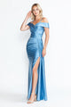 Formal Dress Off The Shoulder Pleated Ruched Prom Gown By Lenovia 5320-New Collection
