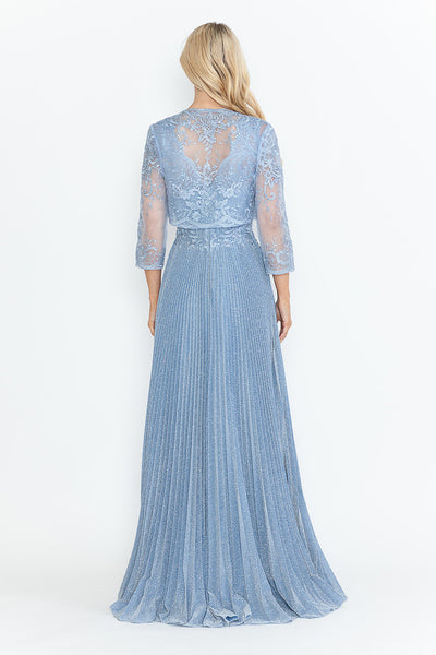 Mother Of The Groom Dress V-Neck 3/4 Sleeve Gown By Lenovia 8341-New Collection