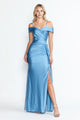 Formal Dress Off The Shoulder Pleated Ruched Prom Gown By Lenovia 5320-New Collection