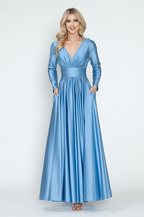 Vestido de madre de la novia, de manga larga, de Lenovia 5231