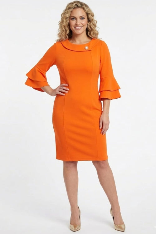 Jessica Rose SCS2101 Tiered Bell Sleeve Sheath Dress