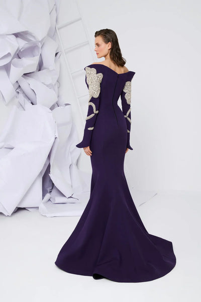 Fouad Sarkis 2858 Strapless Mermaid Gown with Tassel Embellishments