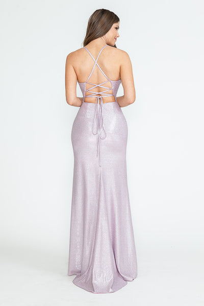 Formal Dress V-Neck Pleated Spaghetti Strap Prom Gown By Lenovia 5302