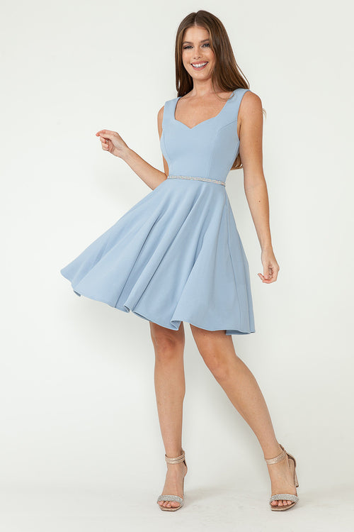 Vestido de cóctel con escote en forma de corazón y corte en A de Lenovia 5259