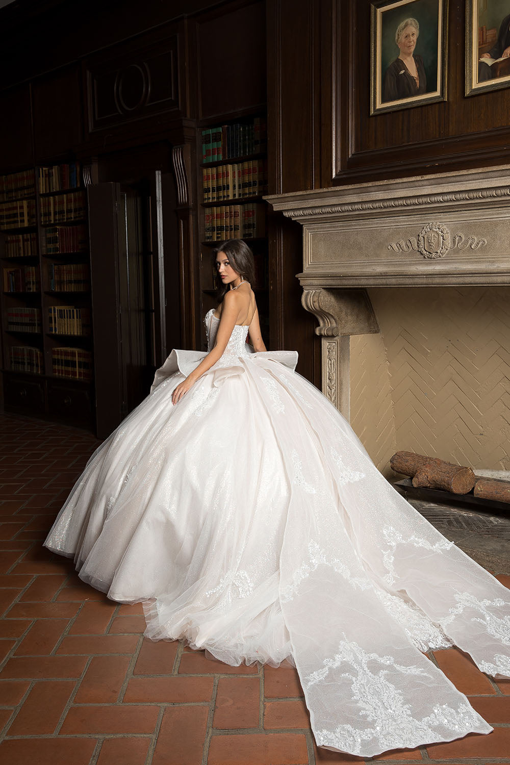 Strapless Puff Sleeve Ball Gown by Bella Princess PQ1071