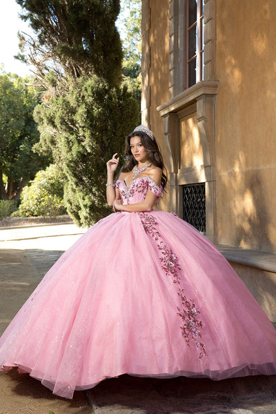 Off Shoulder Bow Ball Gown by Bella Princess PQ1072