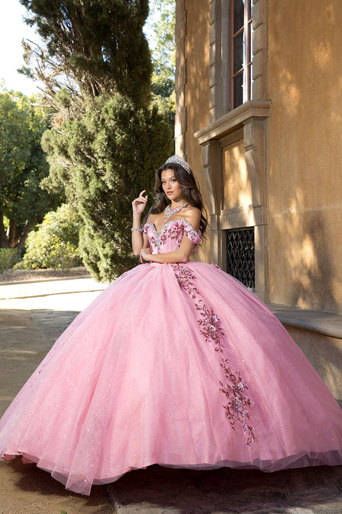 Off Shoulder Bow Ball Gown by Bella Princess PQ1072