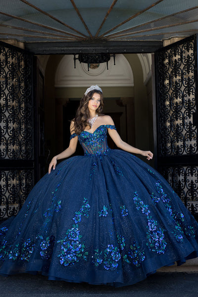 Floral Off Shoulder Ball Gown by Bella Princess PQ1073