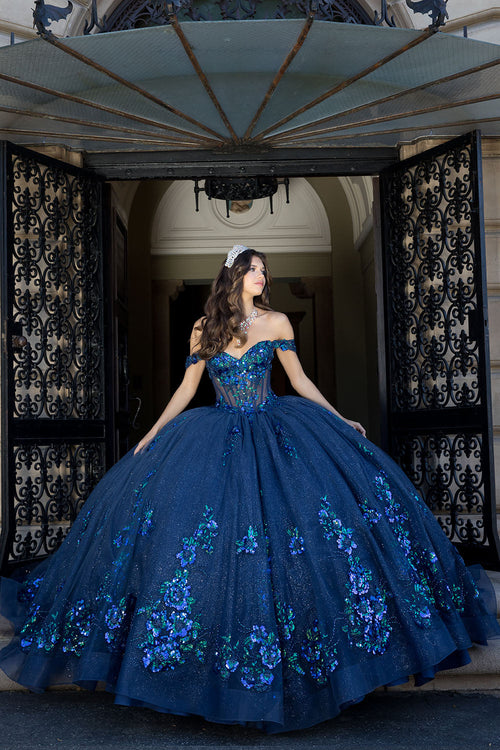 Floral Off Shoulder Ball Gown by Bella Princess PQ1073