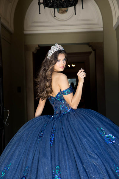 Floral Off Shoulder Ball Gown by Bella Princess PQ1073