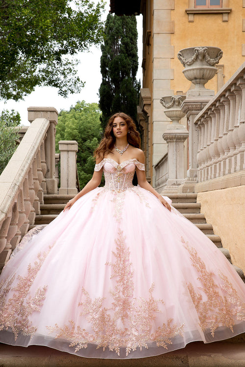 Applique Off Shoulder Ball Gown by Bella Princess PQ1082