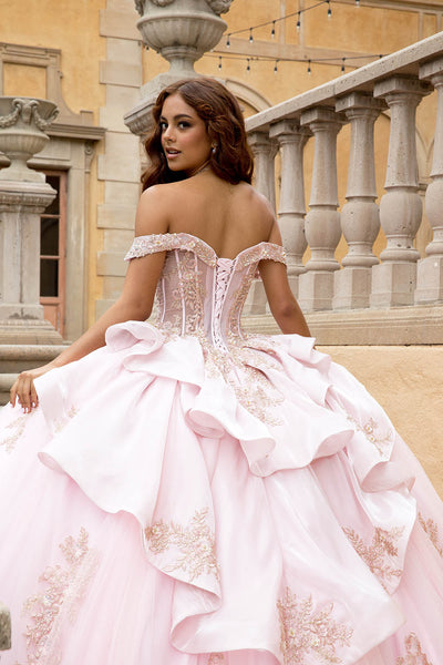 Applique Off Shoulder Ball Gown by Bella Princess PQ1082
