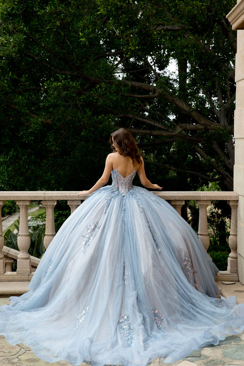 Strapless Cap Sleeve Ball Gown by Bella Princess PQ1094