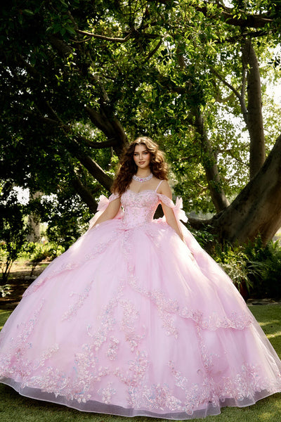 Off Shoulder Bow Ball Gown by Bella Princess PQ1085