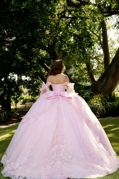 Off Shoulder Bow Ball Gown by Bella Princess PQ1085
