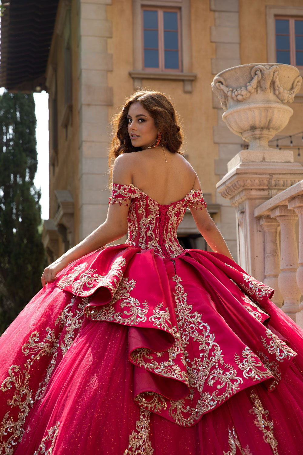 Applique Off Shoulder Ball Gown by Bella Princess PQ1086