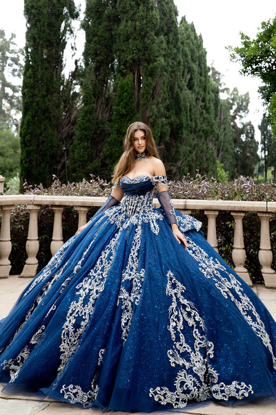 Applique Off Shoulder Ball Gown by Bella Princess PQ1086