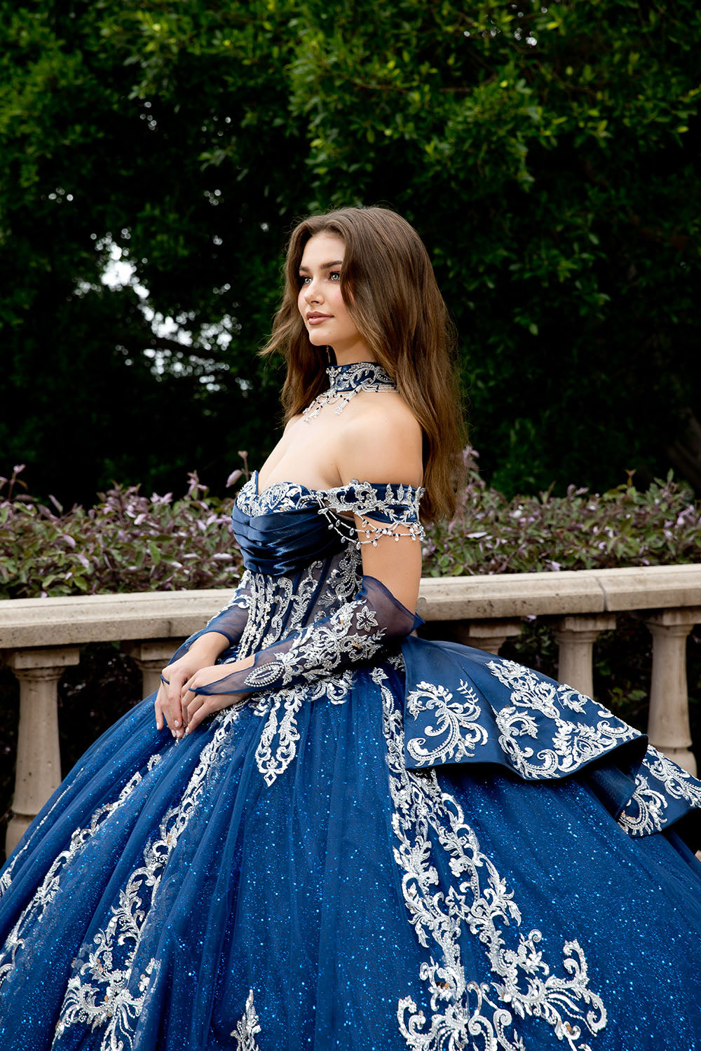 Applique Off Shoulder Ball Gown by Bella Princess PQ1086