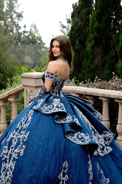 Applique Off Shoulder Ball Gown by Bella Princess PQ1086